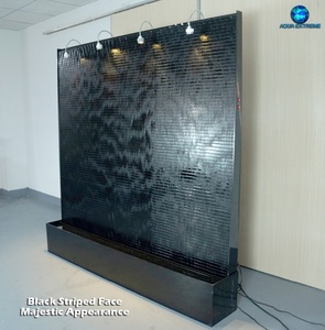 <span class=keywords><strong>Mur</strong></span> d'eau au design majestueux avec taille personnalisée, cascade murale à rayures noires - Product Image 1