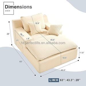 Modern Modular Cloud Sofa Deep Seat No Assembly Required Upholstered Couch for Villa Living Room Apartment Lounge Loop Design - Product Image 2