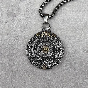 Collar de hombre de acero inoxidable con colgante de nueve palacios y ocho trigramas yunnique, cadena de 60 cm, regalo - Product Image 3
