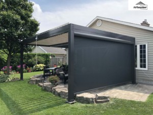 Airfun Outdoor Bio klimatischer motorisierter Aluminium rahmen Pavillon dach Elektrisches Zelt Sonnenschutz system Stoff Taifun Verschluss - Product Image 4