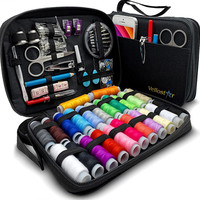 Kits de couture de bricolage multifonctions pour quilting à la main, couture et broderie emballés dans un sac pour la maison et les voyages