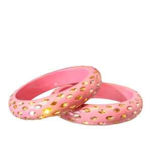 Handmade Lac Bangles Shadow Stone Kada with Glossy Polish Traditional Ethnic Jewelry for Women Wedding Festival and Party Wear - Product Image 2