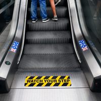 Autocollant antidérapant « Attention, sol mouillé » pour escaliers mécaniques, centres commerciaux, entrepôts – Décalcomanie d'avertissement de sécurité au sol