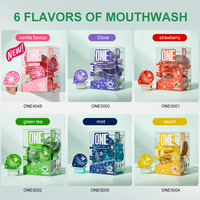 ONE Private Label Multi 10 Geschmacksrichtungen Minze Erdbeere Nelke Zitrone Gelee-Becher Mundspülkapseln Mini Reise-Frische-Atem-Mundwasser