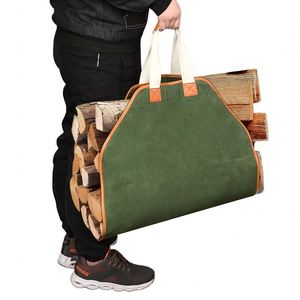 Free Sample Custom Waxed Canvas Firewood <b>Holder</b> <b>Log</b> Tote Bag - Product Image 1