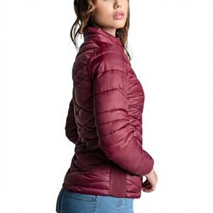 Women's Casual Winter Waterproof Bomber Jacket Hood Quilted Puffer Paddled Cotton Lining Decorative Collars <b>Padded</b> Clothing - Product Image 4
