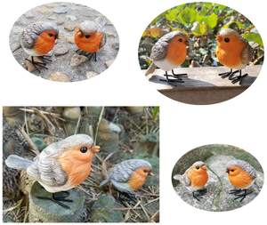 Polyresin รูปปั้นนกสำหรับตกแต่งสวน,รูปปั้นนกโรบินสำหรับตกแต่งสวนสนามหญ้าบ้านกลางแจ้ง - Product Image 6