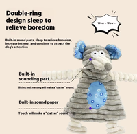 Jouet en peluche pour chien populaire et très vendu, mignon, interactif et couineur, au design moderne et tendance, en velours côtelé, avec motif classique de souris et de lapin de dessin animé