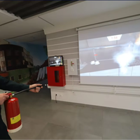 Système de lutte contre les incendies virtuel, projection interactive sur mur, commande tactile laser, simulateur d'extincteur VR, système mural LED