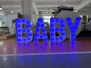 <span class=keywords><strong>Letras</strong></span> 3D <span class=keywords><strong>Gigantes</strong></span> Iluminadas con Luz LED de Neón, Letreros de Acero Inoxidable para Exteriores, Bodas y Publicidad Empresarial, Enchufables - Product Image 3