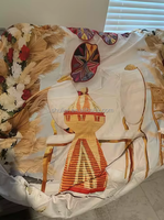 Toile de fond personnalisée en gros avec n'importe quel logo, motif floral traditionnel éthiopien Mesob pour les événements de mariage