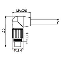 Connecteur M9 90 °   Câbles et faisceaux de câbles industriels étanches IP67 IP68 avec connecteurs mâles et femelles 2-8 broches pour capteurs