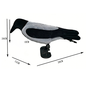 Corvid Guard 38cm Flocked Realistic Crow Magpie Decoy Hunting Bait Garden Decor Outdoor Ornament LightWeight Hunting Lure - Product Image 3