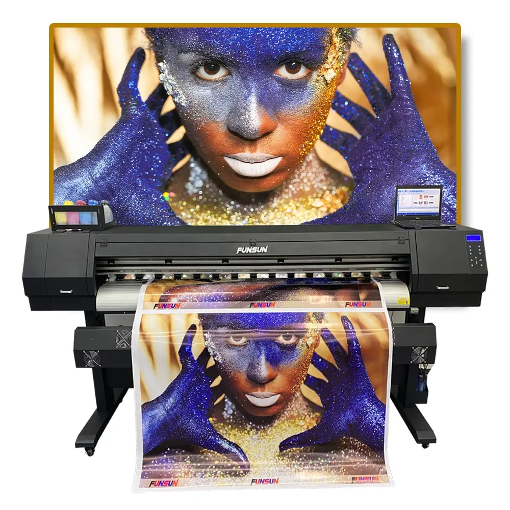 Funsun 제조 1.6m 1.8m 6ft 와이드 포맷 디지털 잉크젯 dx6 에코 솔벤트 프린터 대형 프린터 승화 프린터