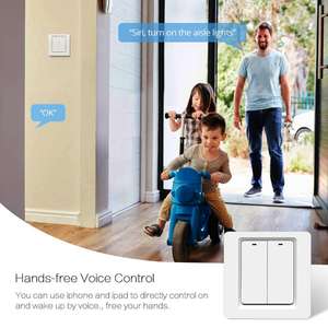 Pulsador de luz inteligente con Control de voz para el hogar, pulsador con WiFi, 2,4 Ghz, para <span class=keywords><strong>Alexa</strong></span> y <span class=keywords><strong>Echo</strong></span> <span class=keywords><strong>dot</strong></span>, Google Home, EU - Product Image 3