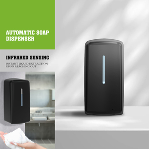 Distributeur de désinfectant pour les mains en plastique mural manuel moderne FANDA noir - Product Image 3