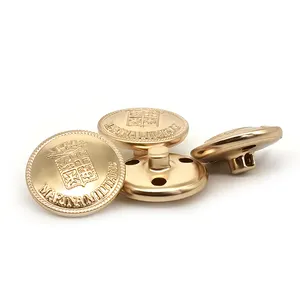 Shank Buttons Metal Button Manufacturer No MOQ Wholesale Custom Embossed Brass Gold Plated Metal Shank Button For Clothes