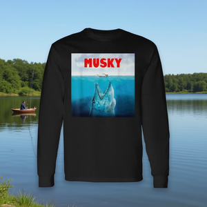 Camiseta de manga larga con tema Great White de Musky Fishing - Product Image 3