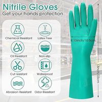 Gants industriels en caoutchouc nitrile 100% vert blanc XL Sécurité des mains 15mil 18mil 22mil Latex floqué résistant aux produits chimiques doublé