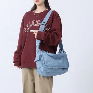 Version coréenne Niche Design <span class=keywords><strong>Sac</strong></span> à bandoulière pour <span class=keywords><strong>femme</strong></span> <span class=keywords><strong>Sac</strong></span> à bandoulière en denim à la mode pour étudiants pour les <span class=keywords><strong>cours</strong></span> d'hiver, d'automne et d'été - Product Image 5