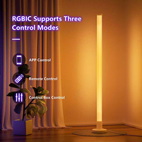 Lampe sur pied LED RGB moderne de style nordique pour salon, trépied décoratif d'angle, télécommande et contrôle par application, minimaliste pour bureau