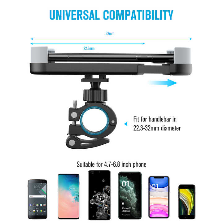 thumbnail image 2 of Lamicall Motorcycle Phone Mount, Bike Phone Holder - Upgrade Adjustable Cell Phone 2 of 10