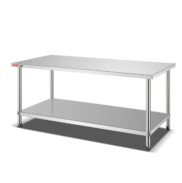 restaurant kitchen equipment 2 Tiers Work Bench Factory Australia stainless steel 304 assembly chef work table with under shelf