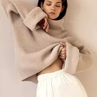 Maglione lavorato a maglia Pullover da donna a maniche lunghe a maniche lunghe Casual autunno inverno Casual