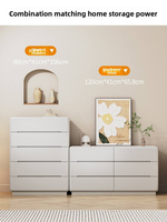 Commode en bois blanc moderne de luxe de haute qualité avec 8 tiroirs, armoire de rangement durable et écologique pour salon et entrée