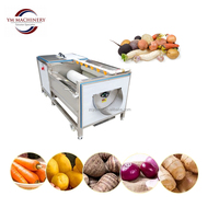 Groente- en fruitborstelwasmachine voor de verwerking van sojabonen, maïs en aardappelen