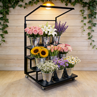 Présentoir de vente pour plantes à fleurs à 3 ou 4 niveaux, présentoir de table de vente, présentoir surélevé à 3 marches en forme d'escalier
