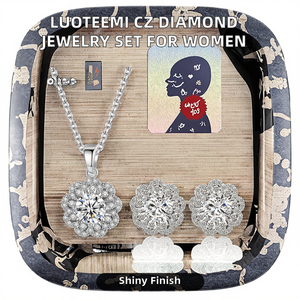 Plated Trendy Earrings & Necklace Set for Women-Gift Engagement Party Accessories - Product Image 2