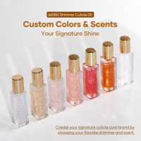 Vente en Gros 2026 Marque Privée Huile à Cuticules Scintillante Dorée Pailletée Manucure Révitalisant pour Ongles Personnalisé Huile Végétalienne à Cuticules avec Logo