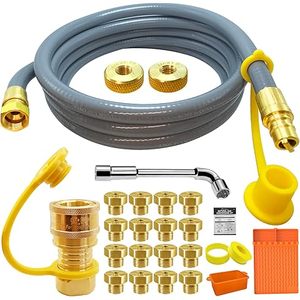 Kit de tuyau de gaz commercial de 48 pouces, surface lisse, résistant à la corrosion, ligne flexible à déconnexion rapide de 3/4 pouces, valve et 2 coudes pour cuisine - Product Image 2