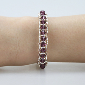 Amatista (febrero de) de la columna de cristal de <span class=keywords><strong>Swarovski</strong></span> Chainmaille joyería alambre envuelto pulsera - Product Image 2