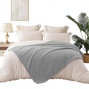 Plaid en <span class=keywords><strong>polaire</strong></span> ultra doux et léger, jacquard moderne tricoté, toutes saisons, extra large 50x70 pouces - Product Image 2