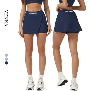 Vêtements de sport d'été pour femmes, jupe de sport à taille haute avec poche intérieure, fente latérale, jupe-<span class=keywords><strong>short</strong></span> <span class=keywords><strong>2</strong></span> <span class=keywords><strong>en</strong></span> <span class=keywords><strong>1</strong></span> pour le golf et le tennis pour femmes - Product Image 1