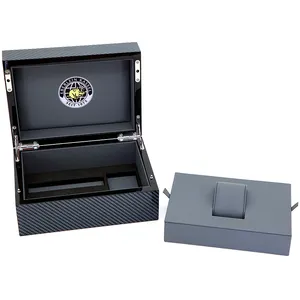 Fabriek Custom Koolstofvezel Horloge Box Luxe Horloge Boxen Groothandelsprijs Van Mode 1 Slot Houten Doos Voor Horloge