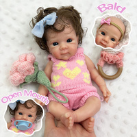 Poupée Reborn réaliste de 12 pouces avec peau veinée, cheveux bouclés en silicone souple, pour enfants, exposition artistique, cadeau
