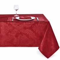 Nappe Jacquard Personnalisée Imperméable Lavable Anti-plis à Motifs Floraux pour Noël, Fêtes et Restaurants (Vente en Gros)