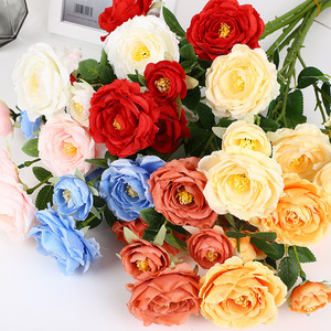 Ramo de Rosas Artificiales de Seda, 6 Cabezas, Perfumadas, Decoración para Bodas y Hogar, Multicolor - Product Image 3