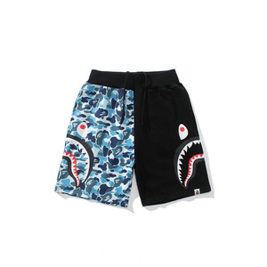 Shorts décontractés mi-longs unisexe en coton pur avec cordon de serrage, motif camouflage requin, lumineux, pour la plage - Product Image 6