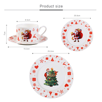 Ensemble de vaisselle en céramique décorative européenne Nouveau produit Décalcomanie Vaisselle de Noël avec kit de tasse