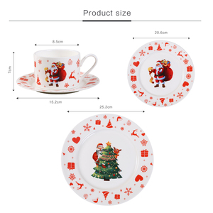 Châu Âu trang trí bộ đồ ăn bằng gốm đặt sản phẩm mới Decal giáng sinh đồ ăn bao gồm cup Kit - Product Image 2