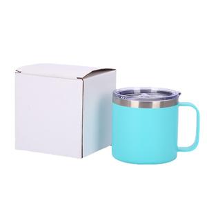 Gobelet isotherme en acier inoxydable à double paroi de 14 oz avec logo personnalisé, écologique, avec poignée, revêtement en poudre, tasse à café de camping - Product Image 5