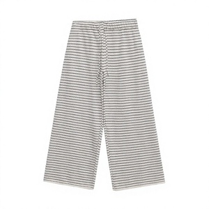 Pantalones Tejidos de Mujer KAR&OT ZA Verano 2025 Transpirables Ecológicos Antipilling con Cintura Elástica y Textura Rayada de Corte Holgado - Product Image 3