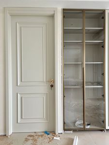 Otel Yatak Odası Duvar Seti için Basit Fransız Tarzı Çevre Dostu Beyaz Ahşap Dolap, Daire Ev için Büyük Kapasiteli Depolama - Product Image 3