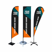 Drapeau plume personnalisé, drapeau goutte d'eau, drapeau de plage par sublimation, bannière publicitaire double face imperméable pour salon de coiffure avec mât