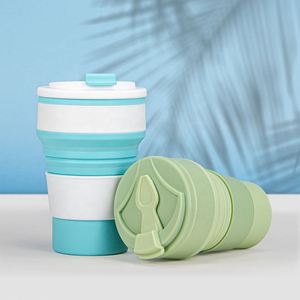 Camping Hiking Drinks Water Silicone Folding Bottle <b>Reusable</b> Collapsible Travel Cup - Product Image 4