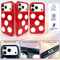 Coque de protection antichoc élégante et minimaliste en cuir texturé à pois, anti-traces de doigts, pour iPhone 15 16 17 18 Pro Max